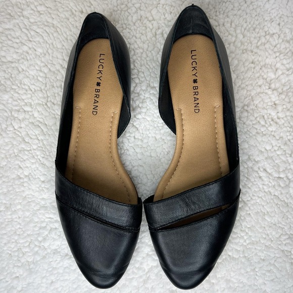 Lucky Brand Shoes - LUCKY BRAND Ashena Black Leather Flats Women's Size 8.5